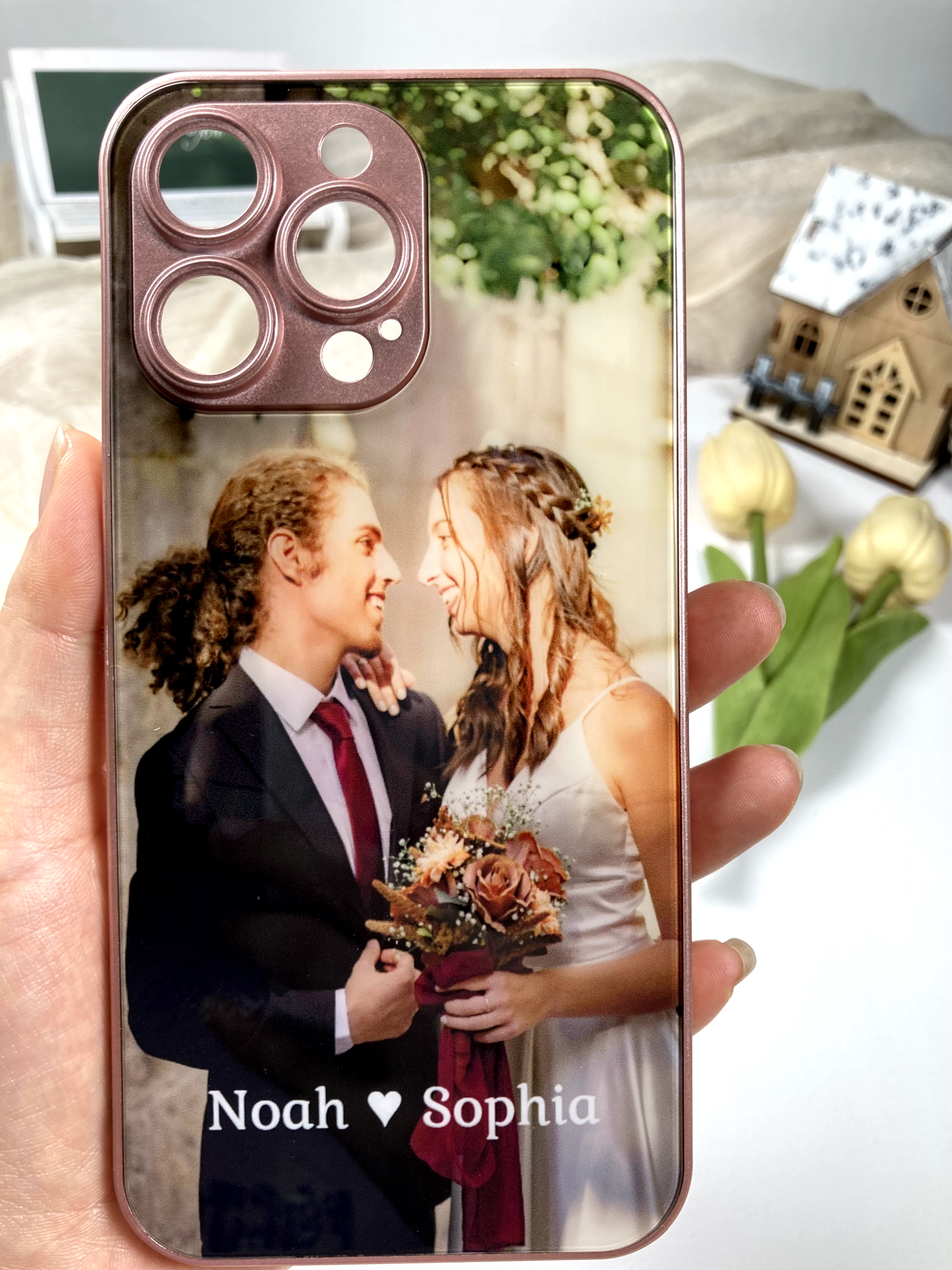 Bedste gave: Personligt telefoncover med dine fotos, høj kvalitet.
