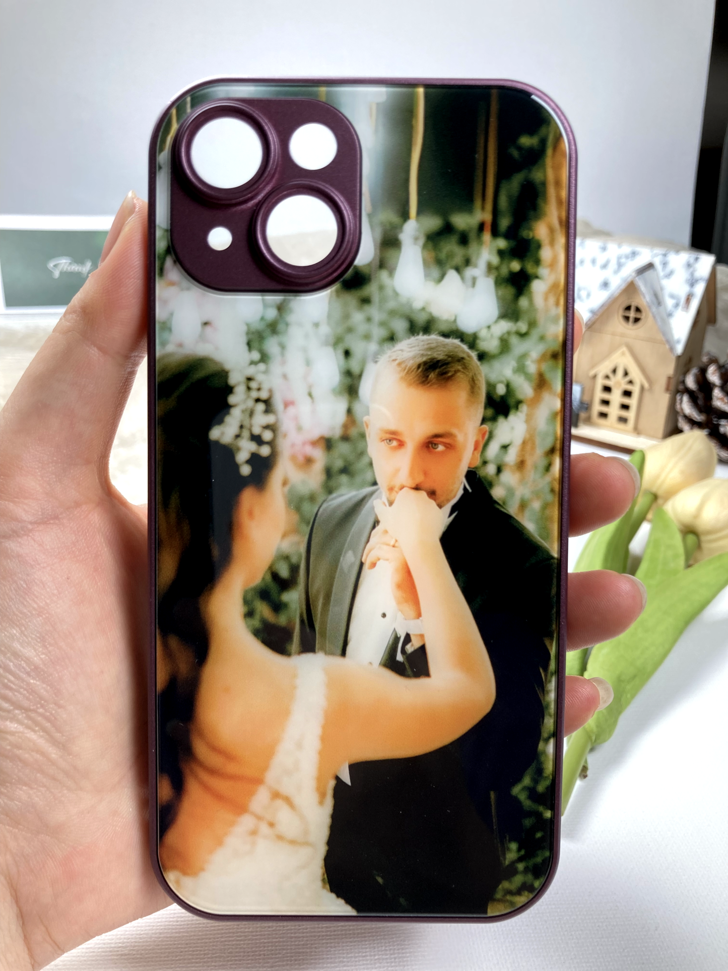 Bedste gave: Personligt telefoncover med dine fotos, høj kvalitet.