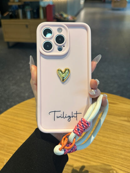 Your Name Signature Series: Fashionable 3D Gold Heart Personalized Phone Case